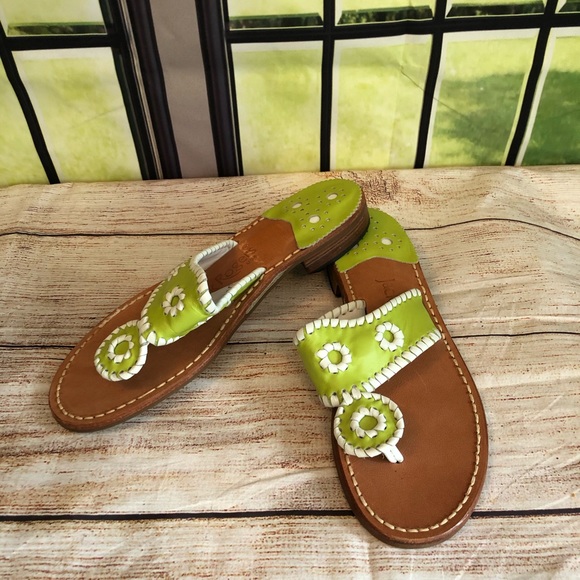 Jack Rogers Shoes - Jack Rogers Green White Navajo Sandals 7